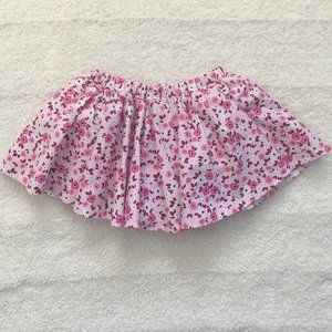 Little People Rocx pink with pink flowers gathered skirt with attached bloomers